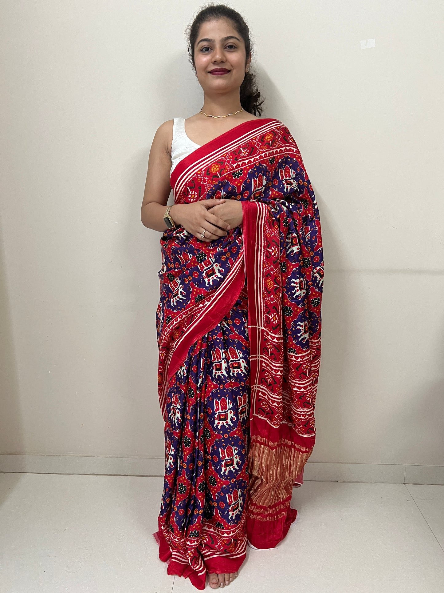 Purple patola silk saree