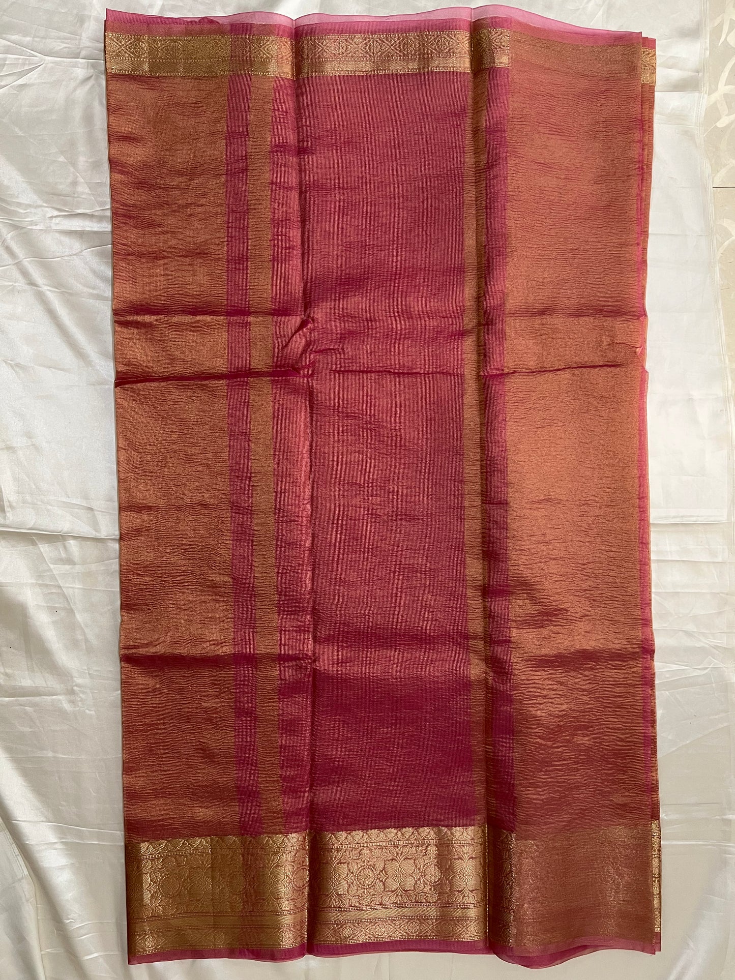 Crushed Tissue Silk Saree | Banarasi Woven Saree
