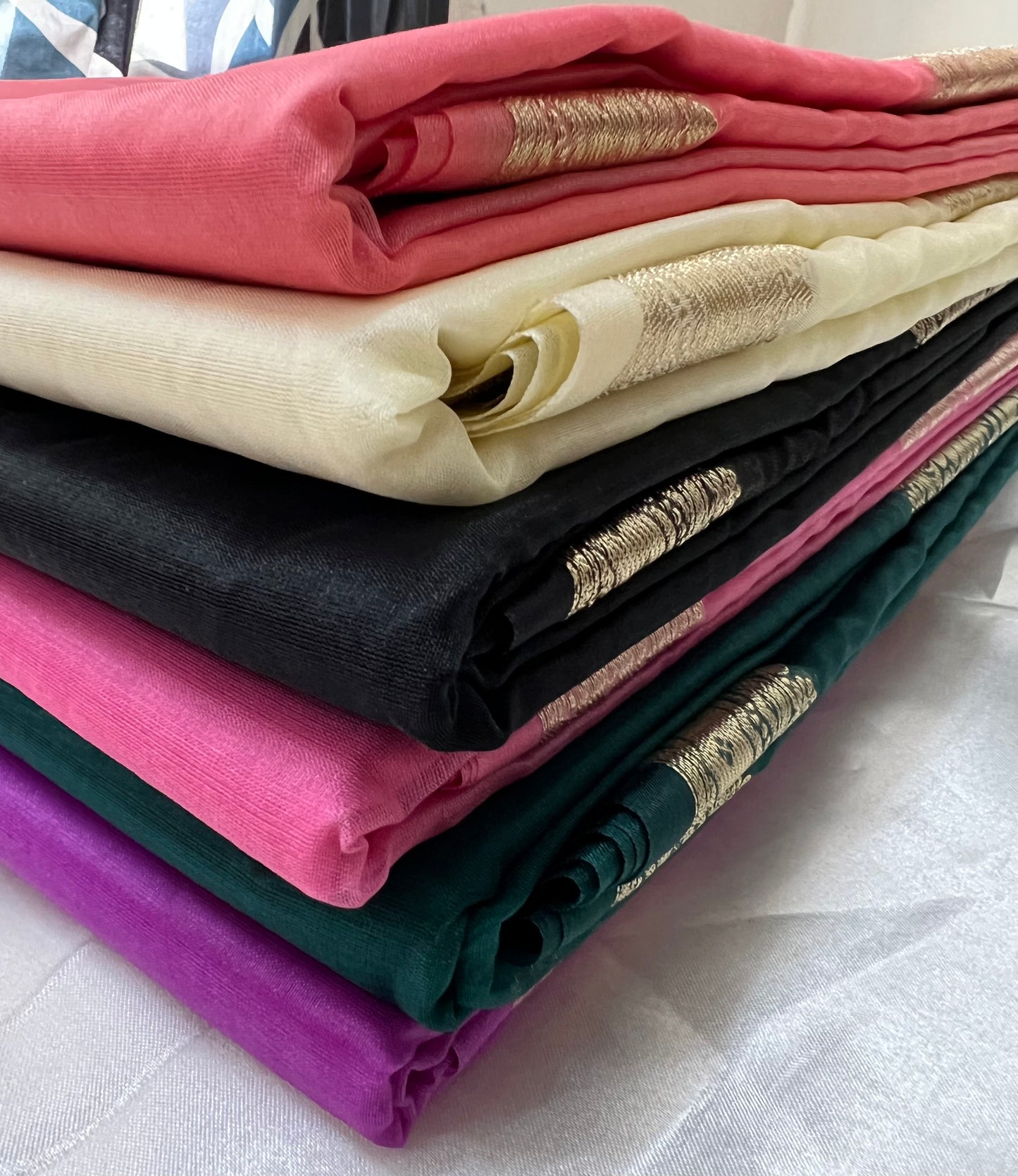 Peach organza banarasi saree