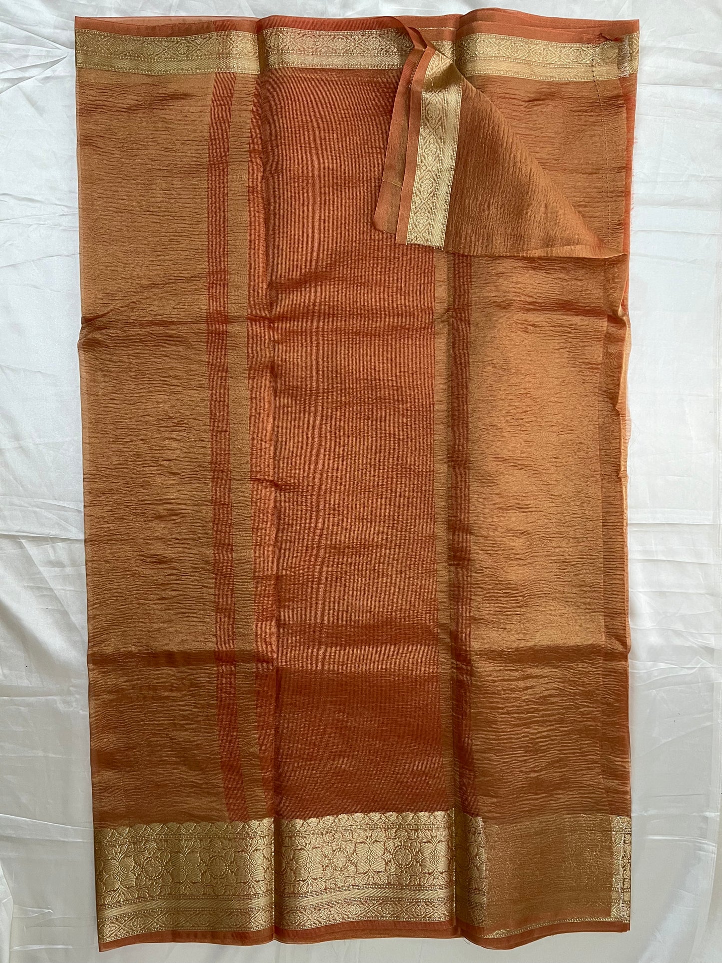 Crushed Tissue Silk Saree | Banarasi Woven Saree