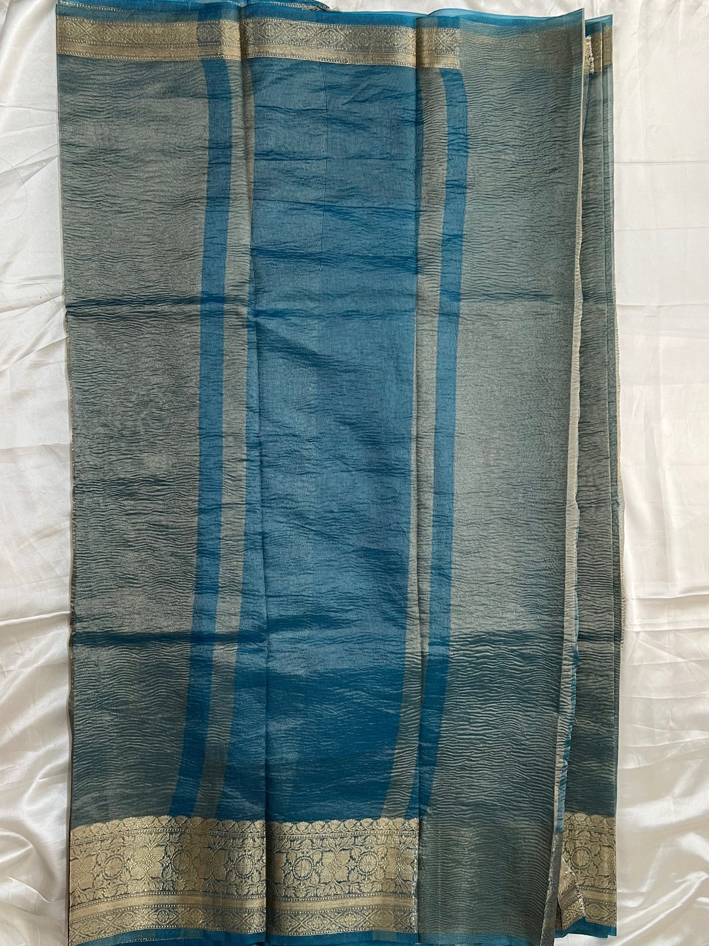 Crushed Tissue Silk Saree | Banarasi Woven Saree
