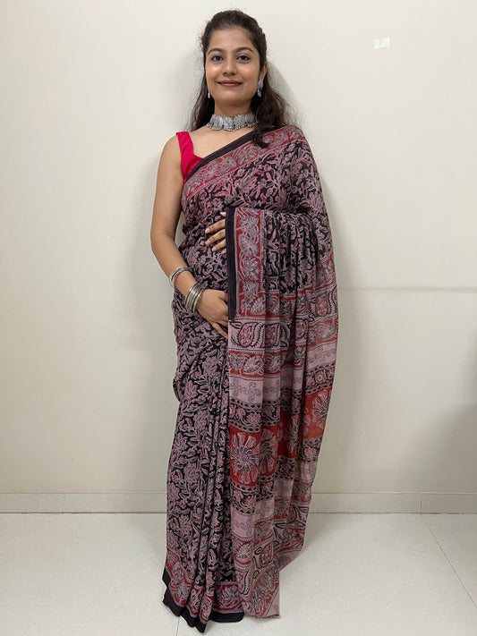 Kalamkari mul cotton saree