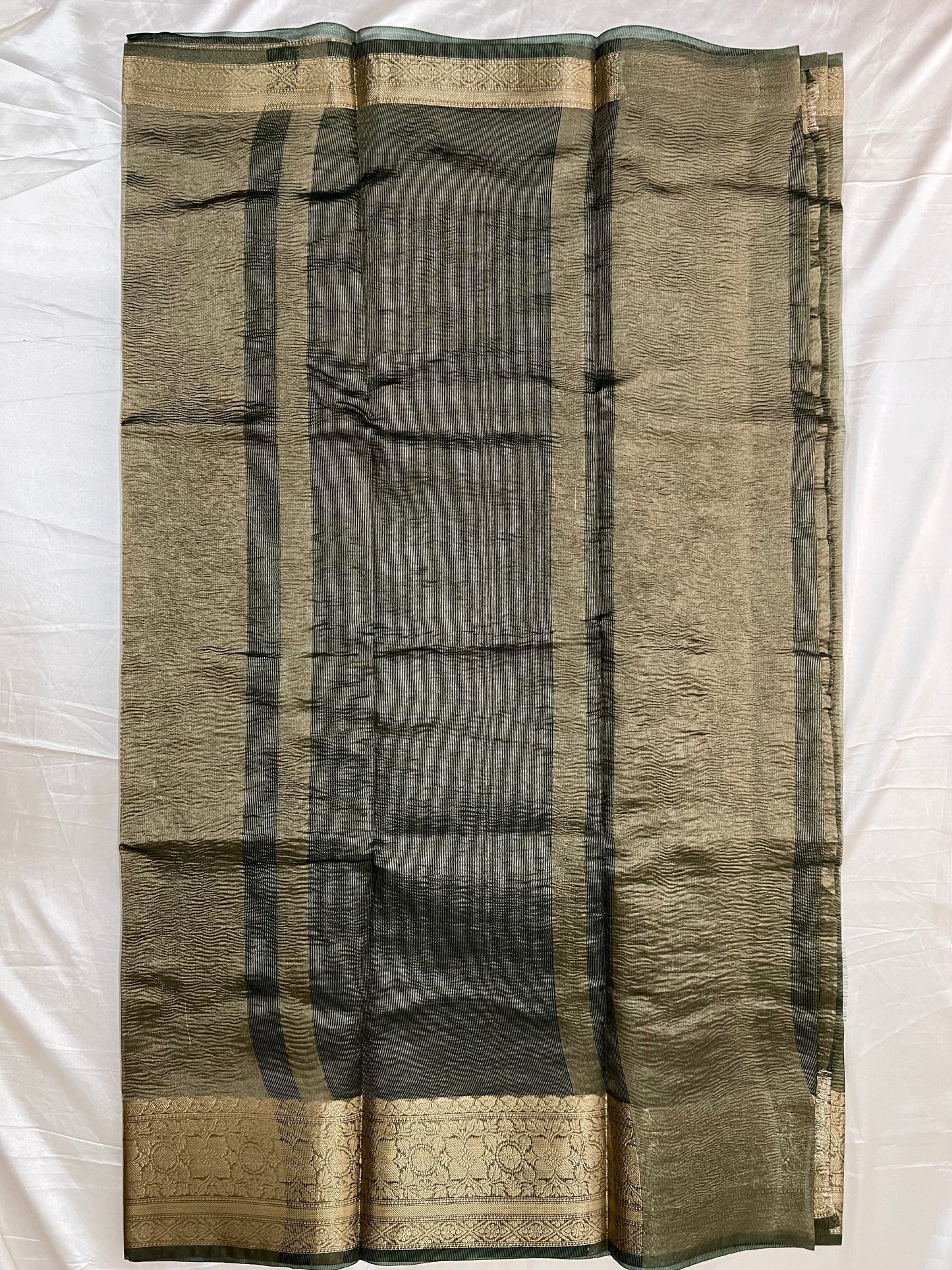 Crushed Tissue Silk Saree | Banarasi Woven Saree