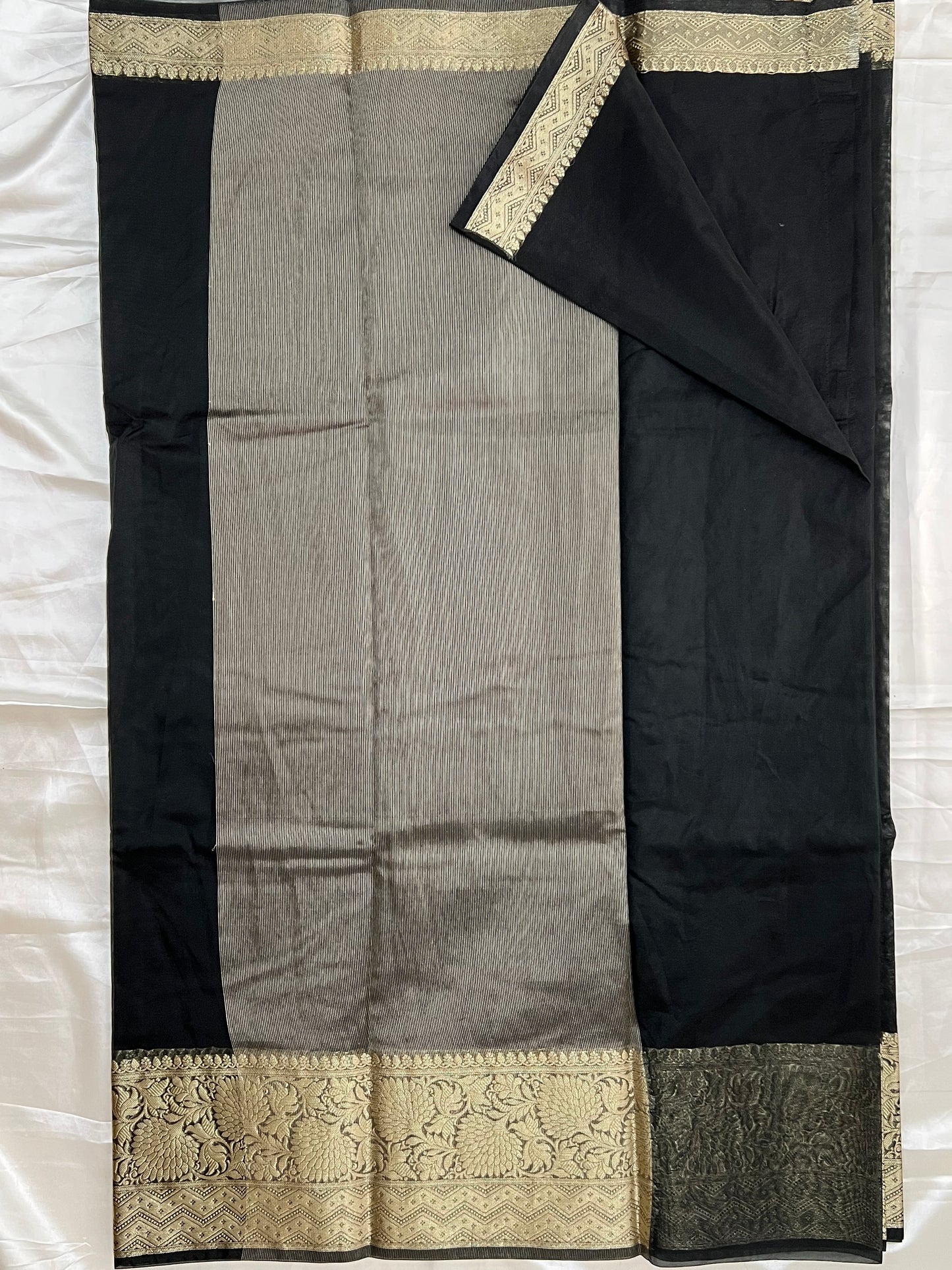 Black organza banarasi saree