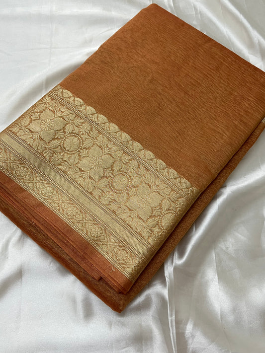 Crushed Tissue Silk Saree | Banarasi Woven Saree