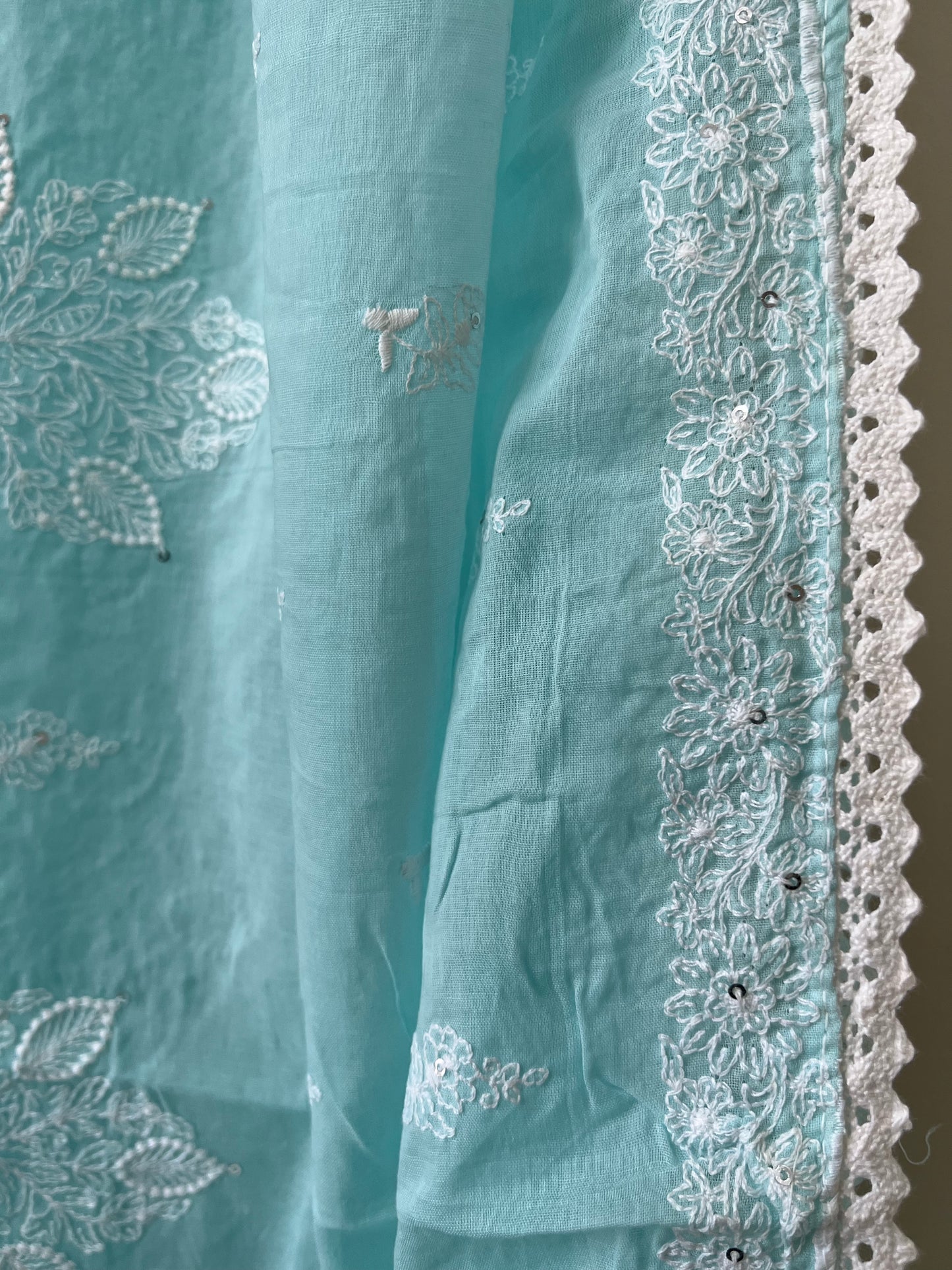Mul cotton embroidered dupatta