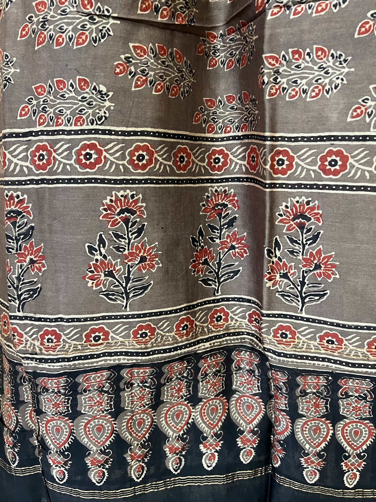 Ajrakh chanderi dupatta