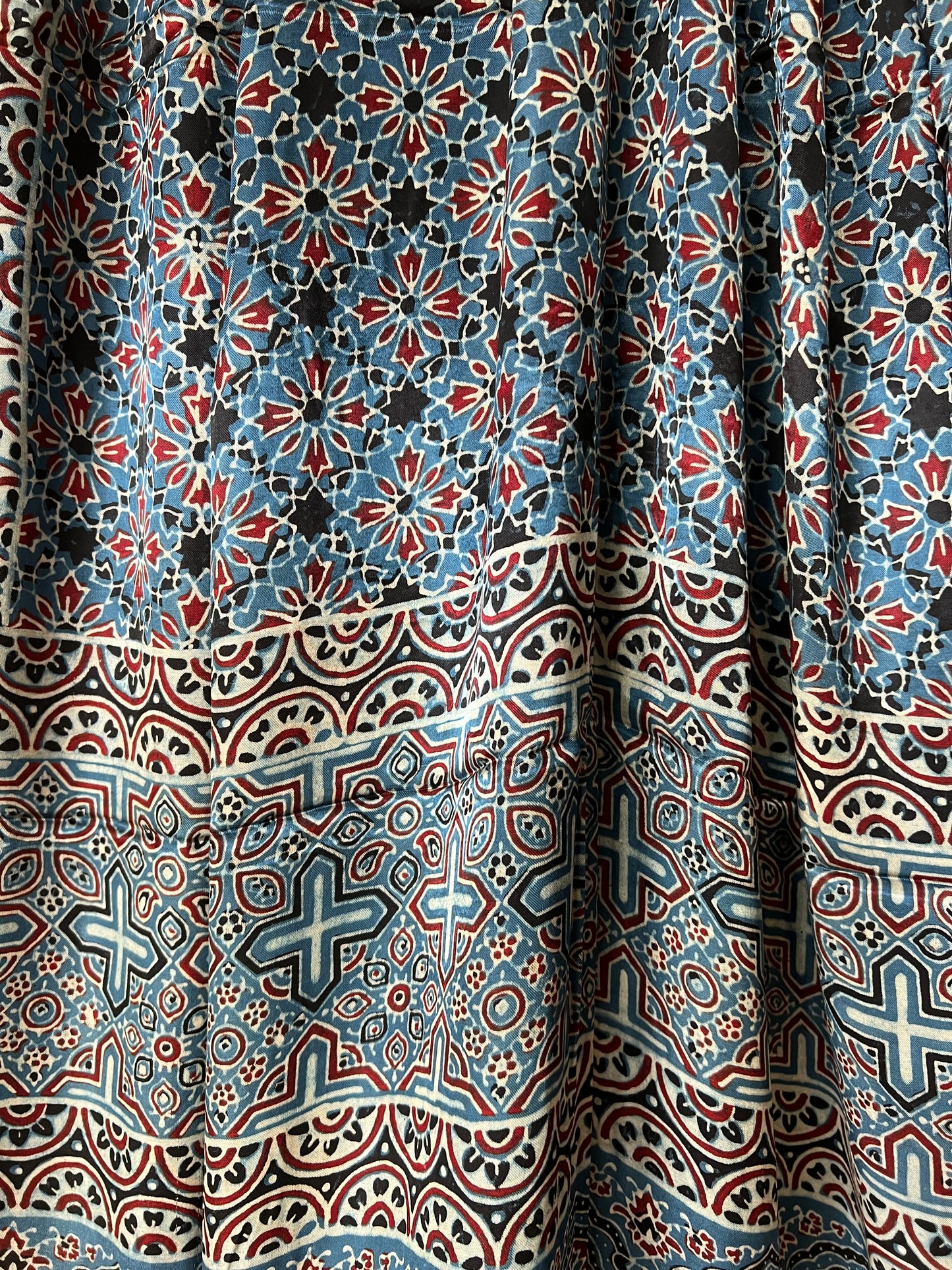 Blue ajrakh modal silk dupatta