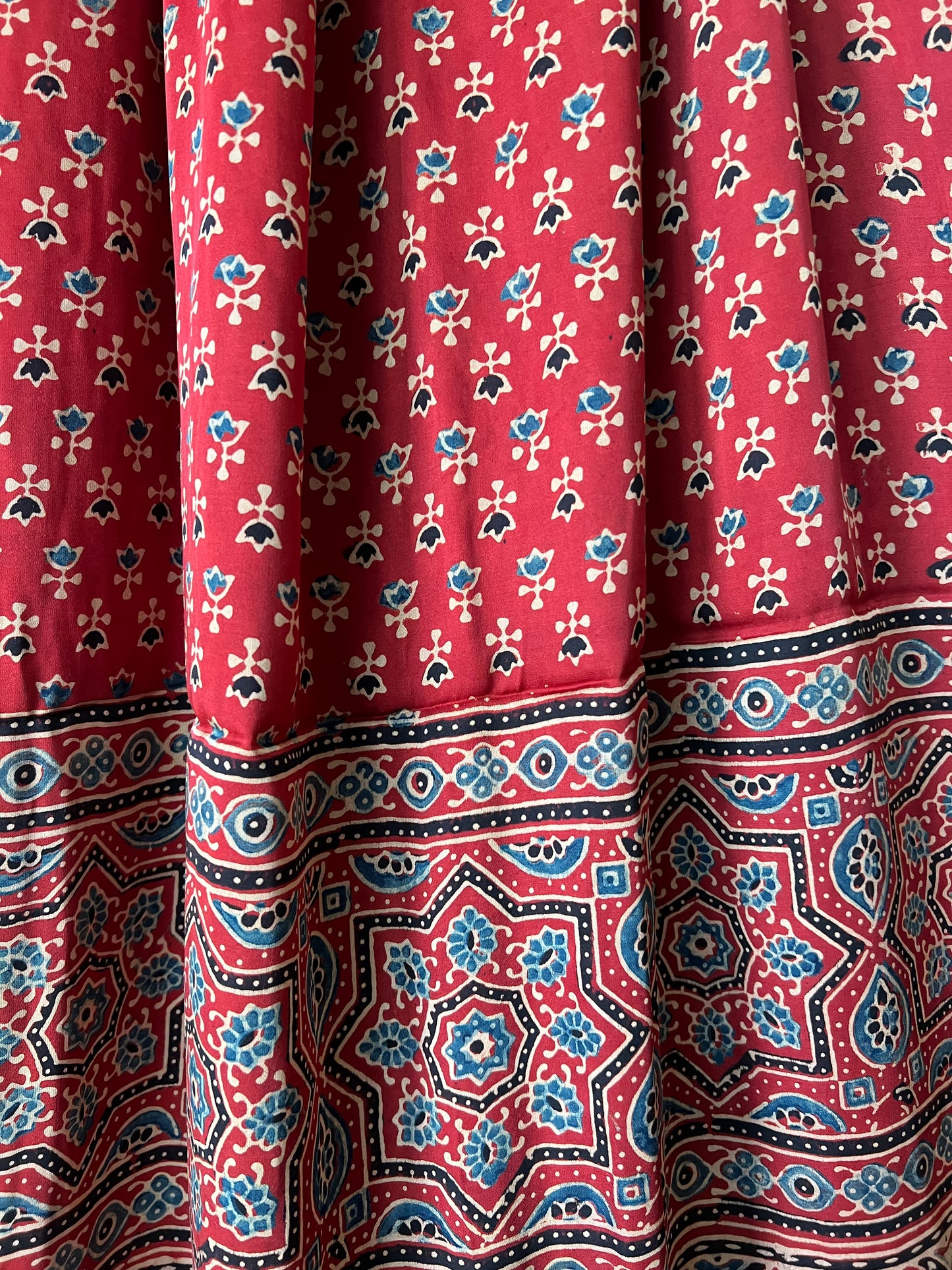 Red ajrakh modal silk dupatta