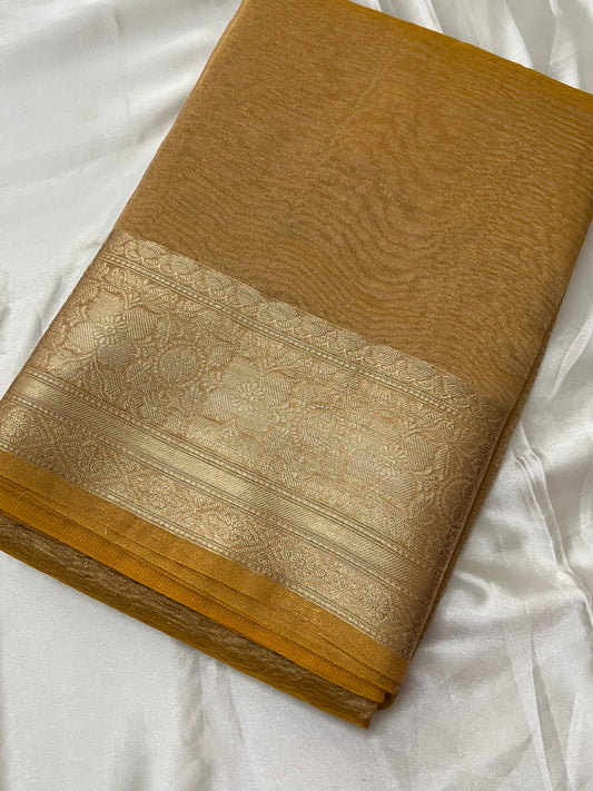 Crushed Tissue Silk Saree | Banarasi Woven Saree