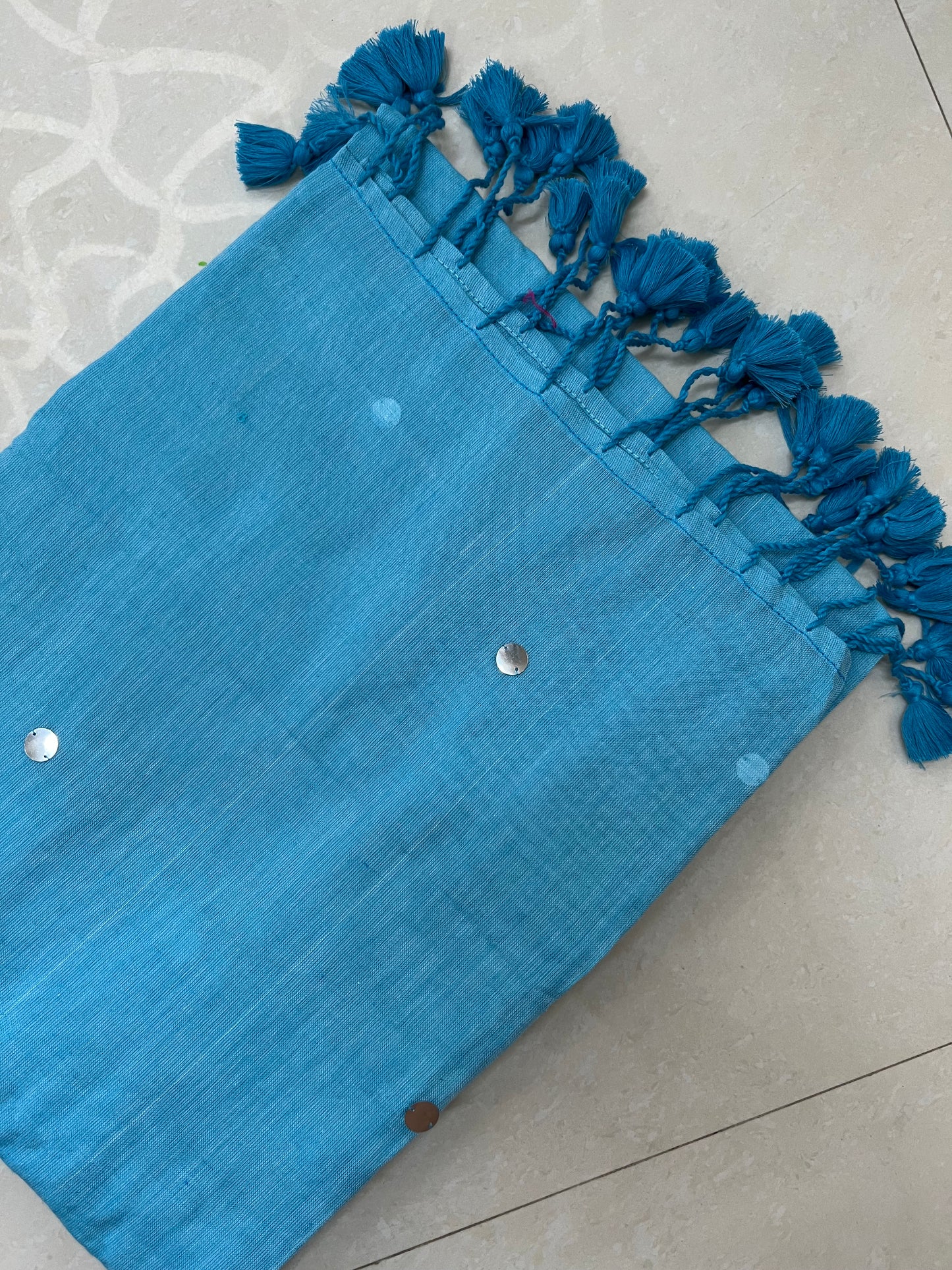 Sky khadi cotton saree