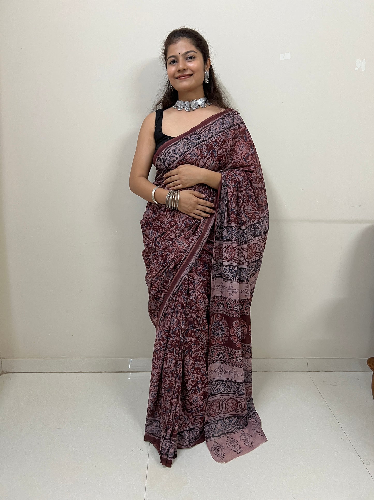 Kalamkari mul cotton saree