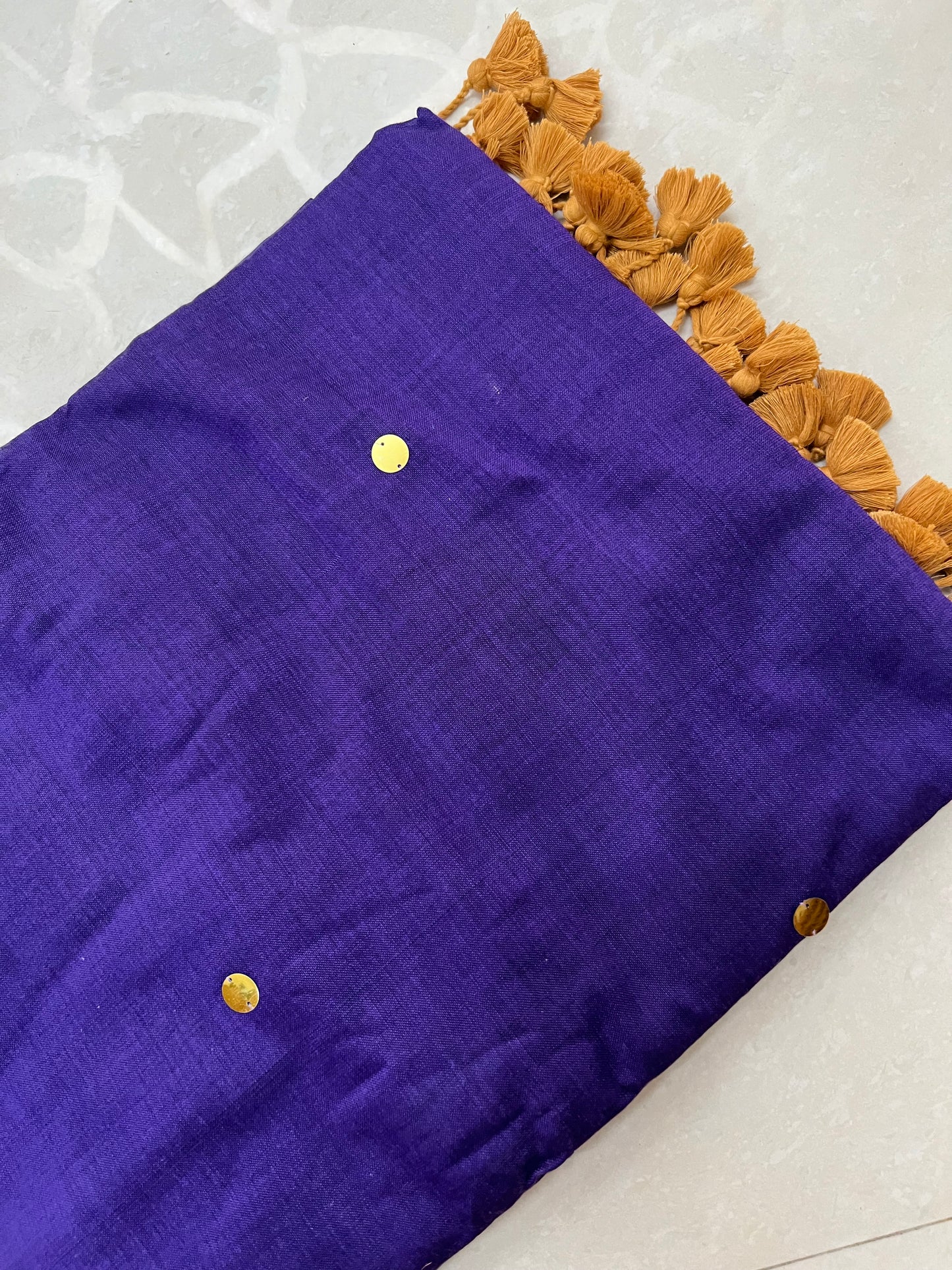 Purple khadi cotton saree