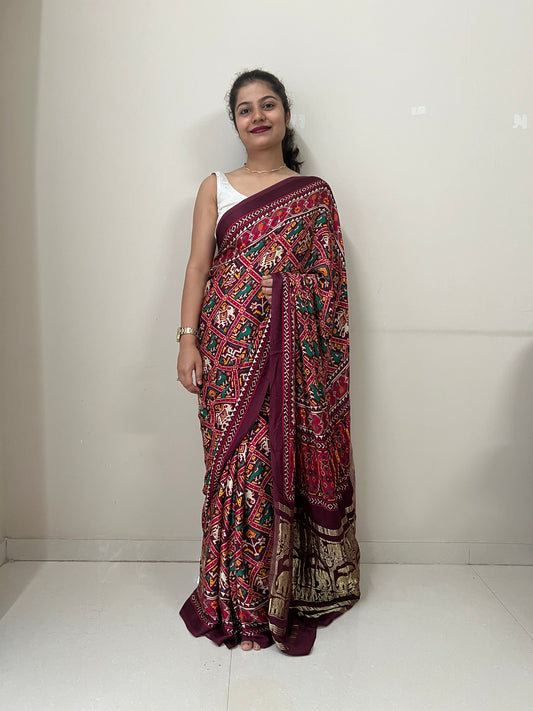 Patola printed silk saree