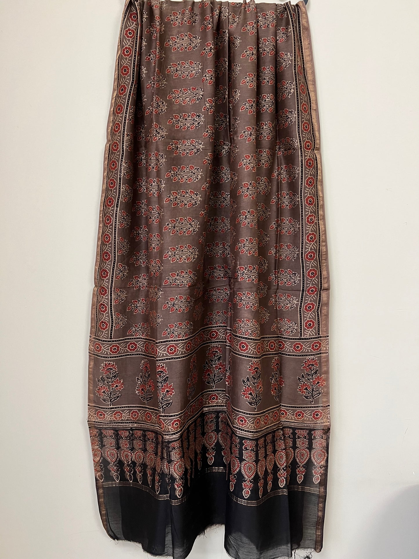 Ajrakh chanderi dupatta