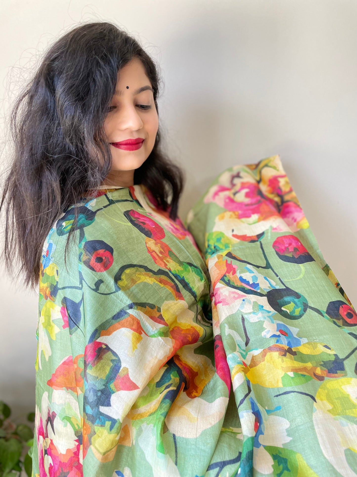 Tussar Silk Floral Dupatta