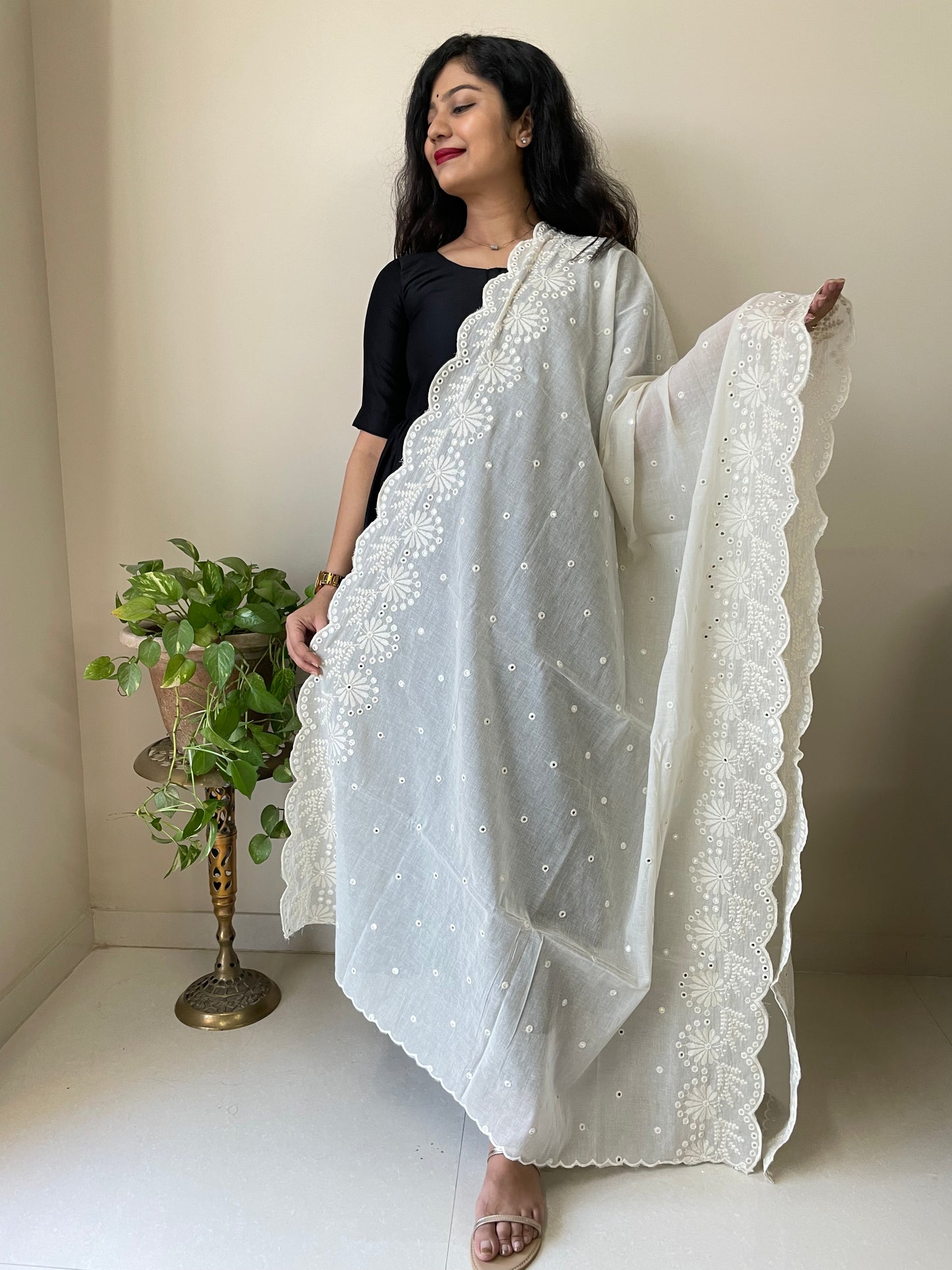 Dyable Mul Cotton Dupatta