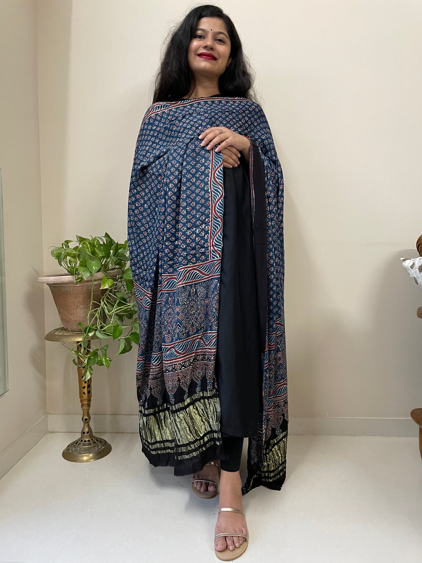 Ajrakh Modal Silk Dupatta