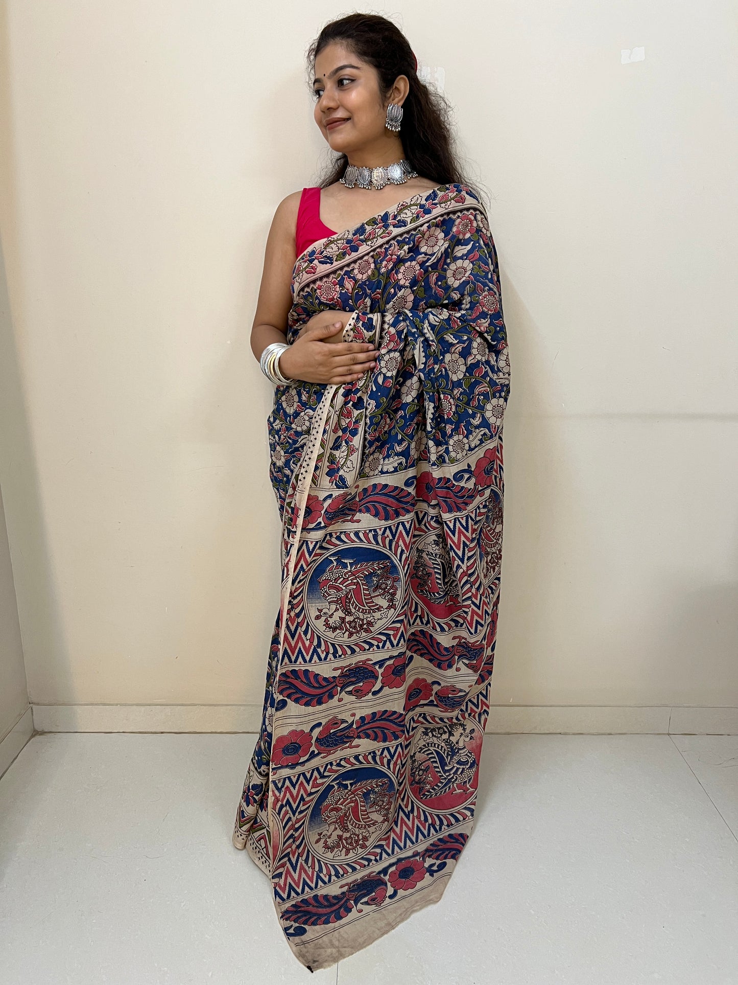 Kalamkari mul cotton saree