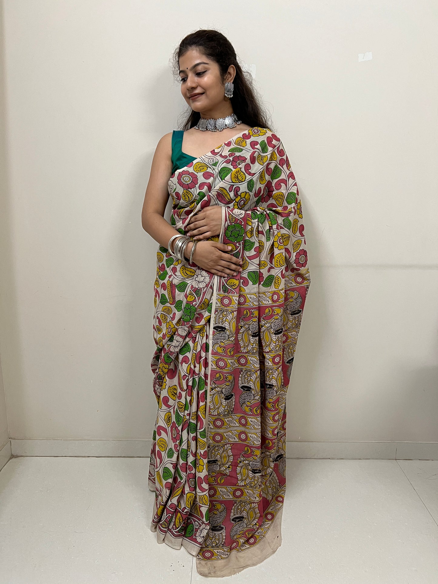 Kalamkari mul cotton saree