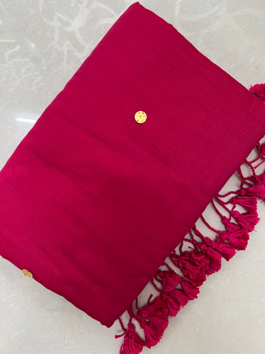 Pink khadi cotton saree