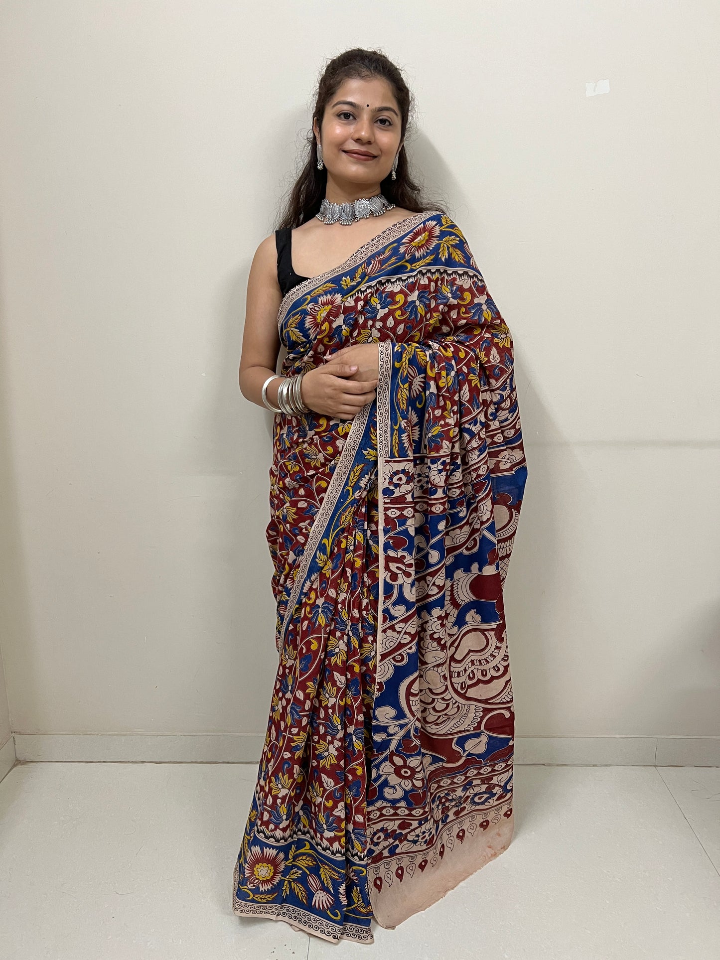 Kalamkari mul cotton saree