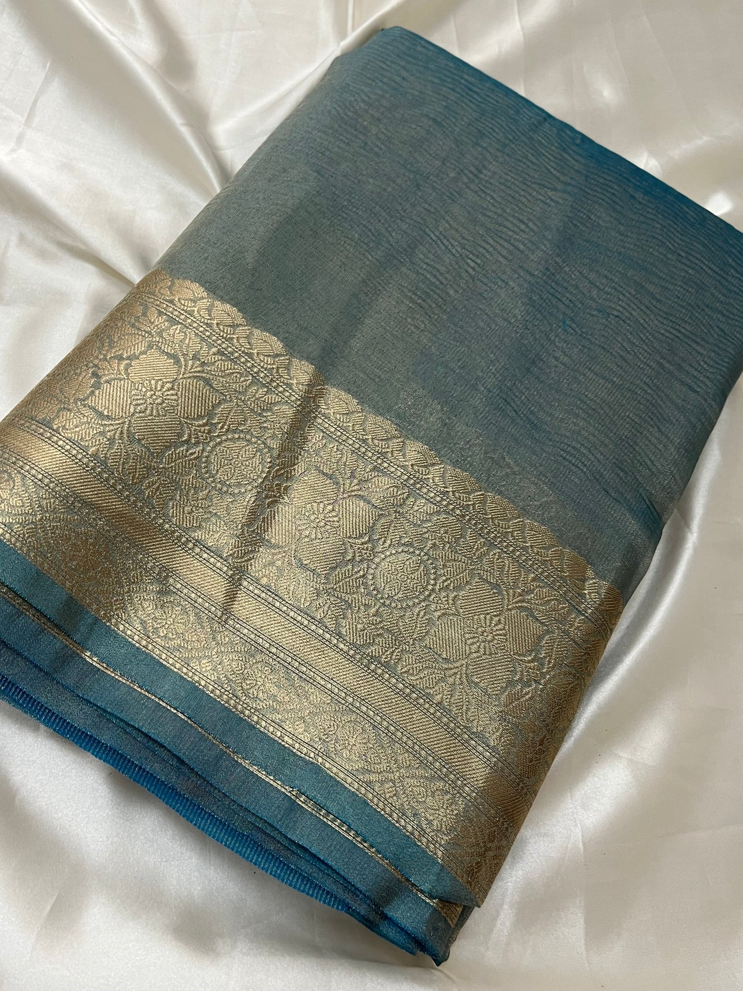 Crushed Tissue Silk Saree | Banarasi Woven Saree