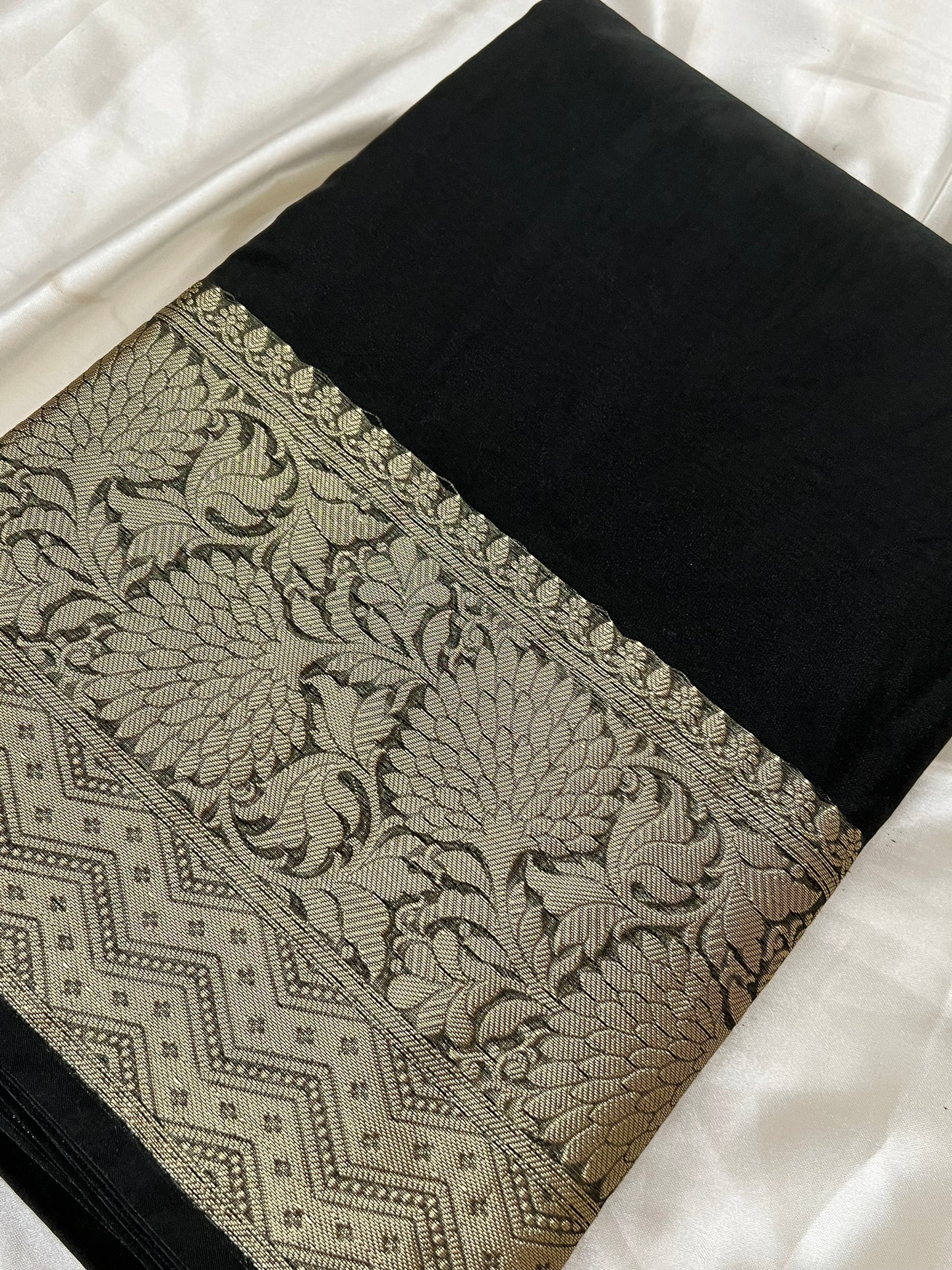 Black organza banarasi saree