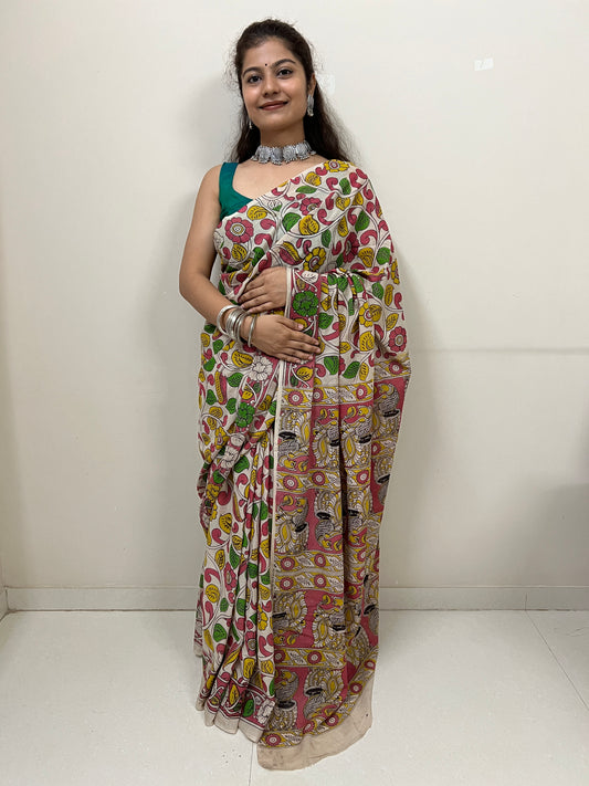 Kalamkari mul cotton saree