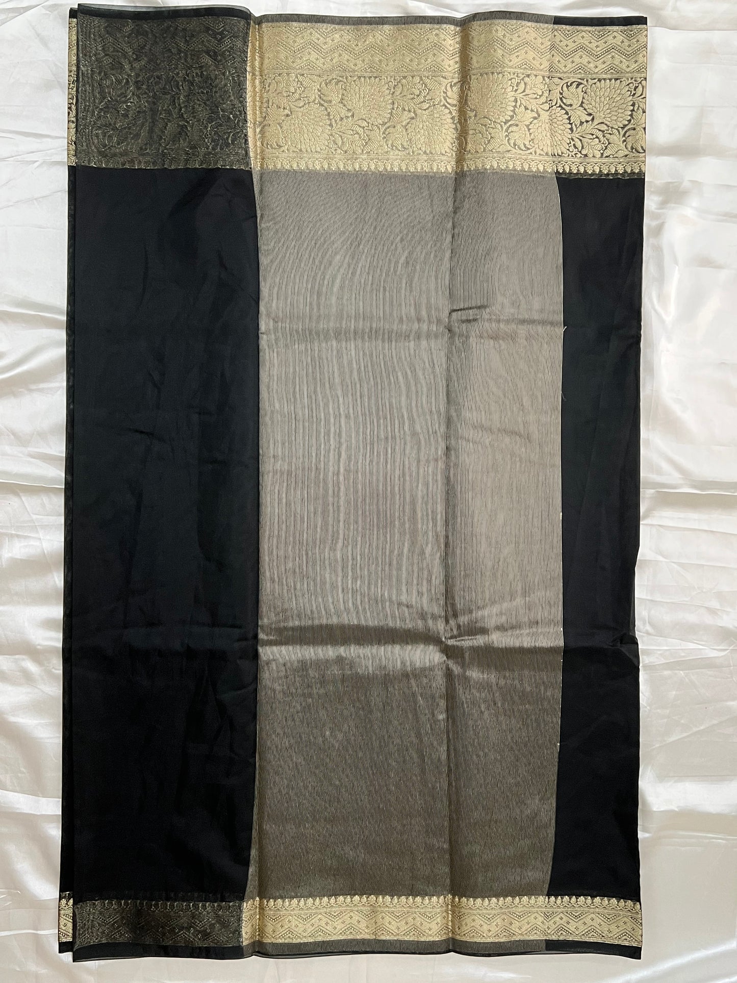 Black organza banarasi saree