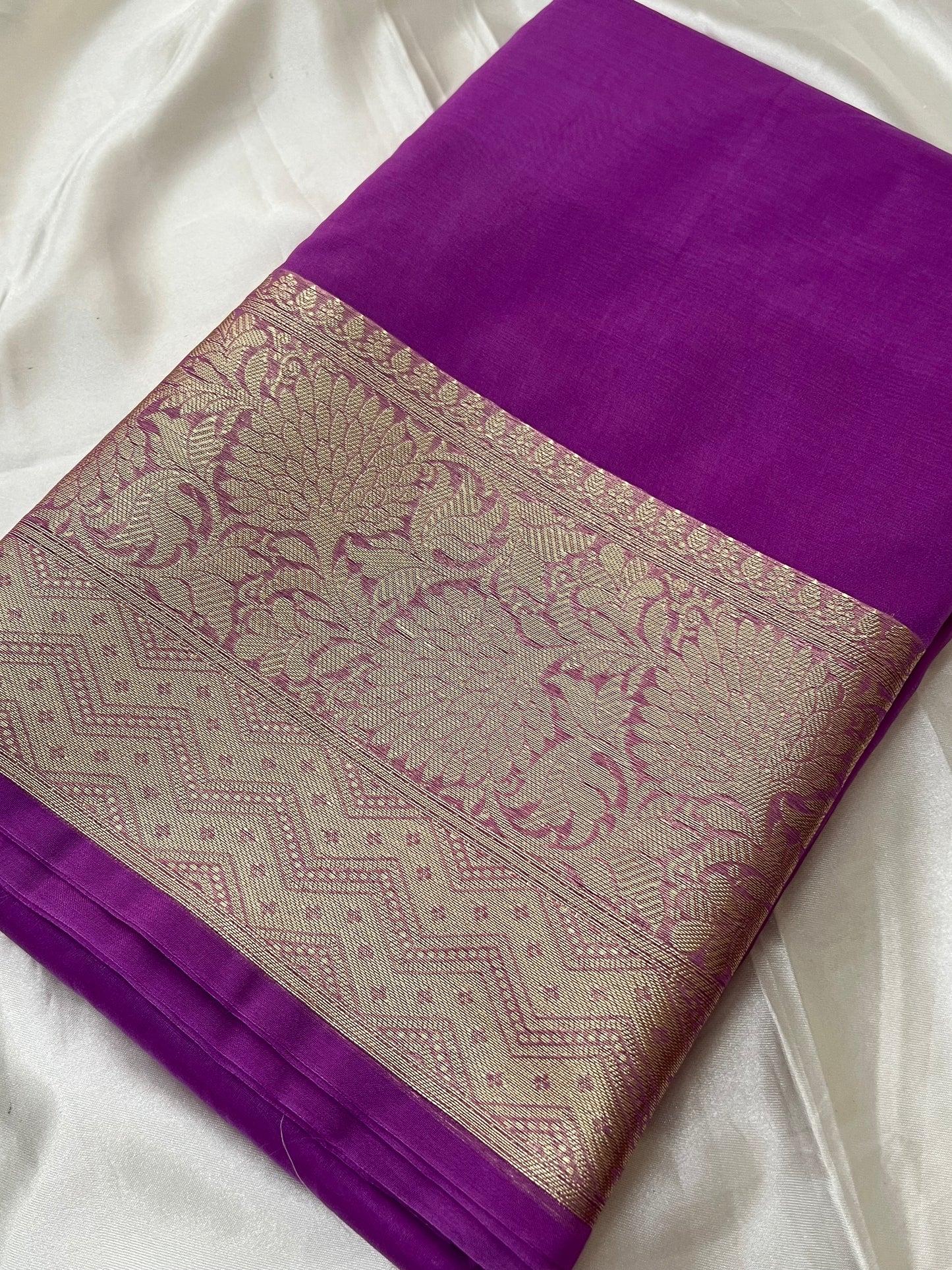 Purple organza banarasi saree