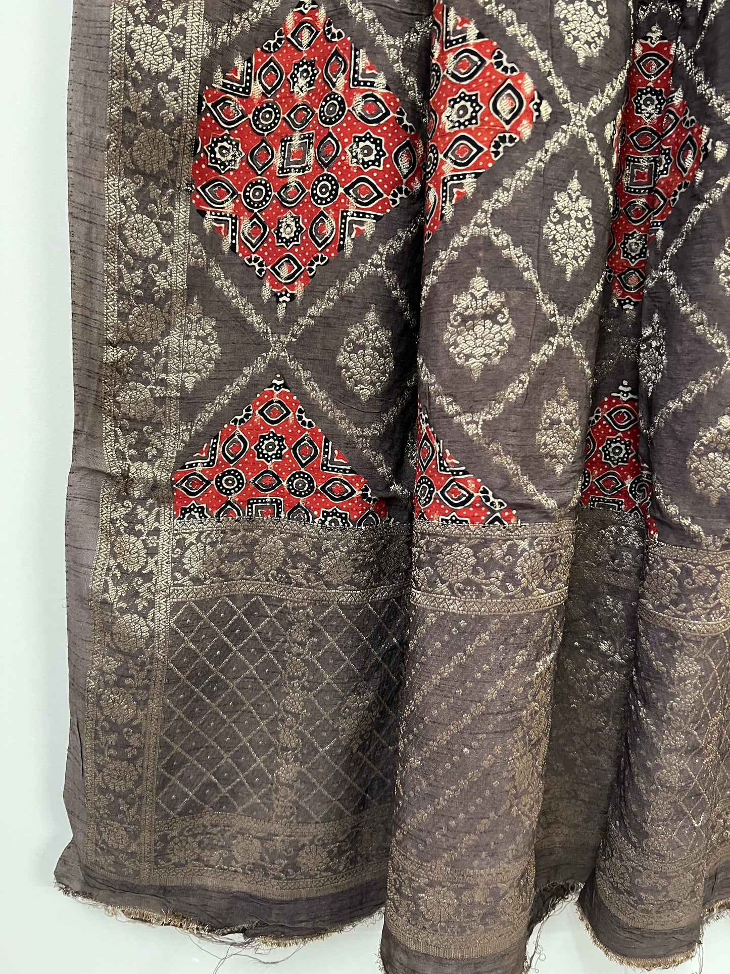 Ajrakh silk dupatta