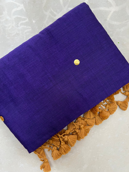 Purple khadi cotton saree