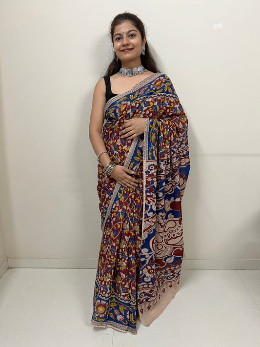 Kalamkari mul cotton saree