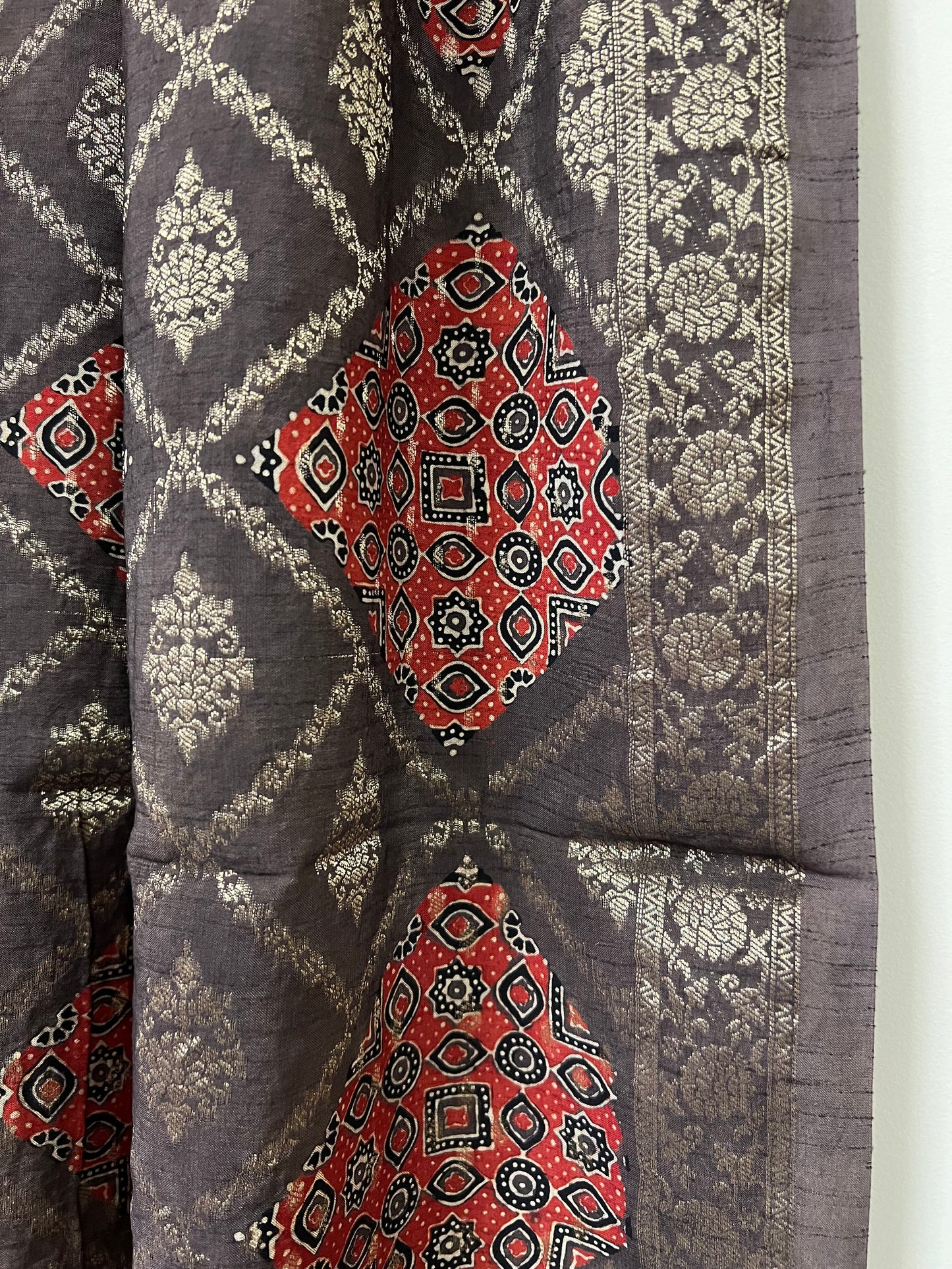 Ajrakh silk dupatta