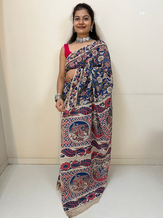 Kalamkari mul cotton saree