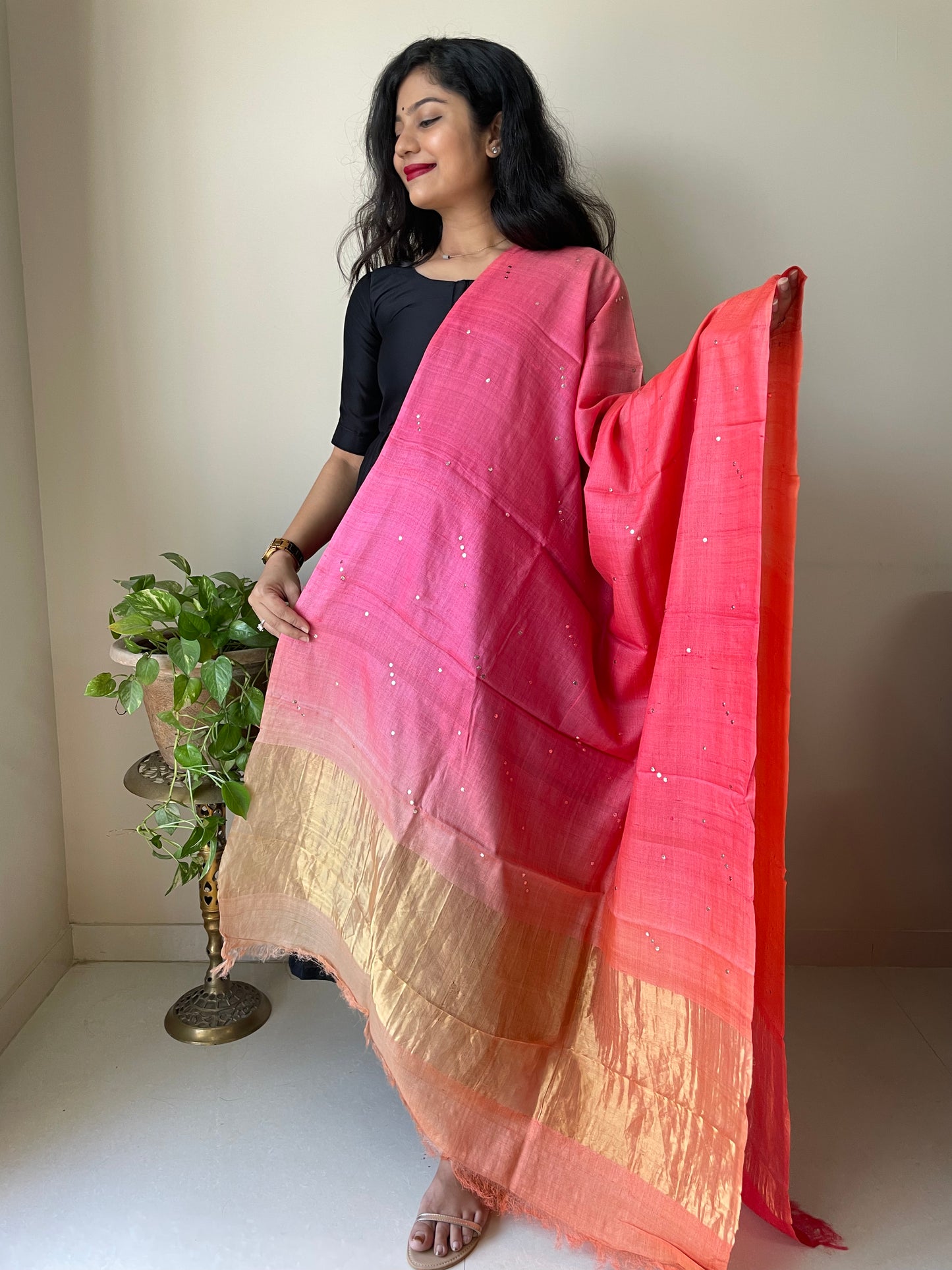 Tussar Silk Shaded Dupatta