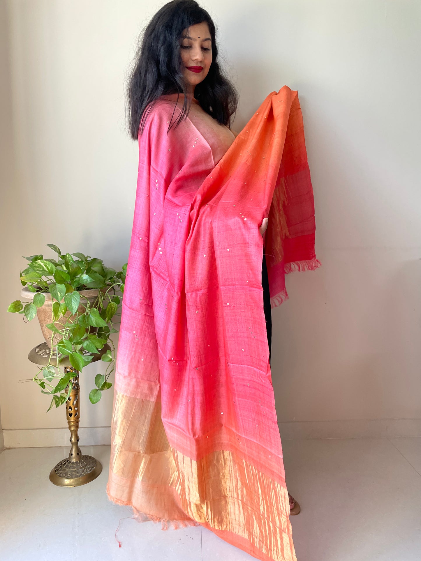 Tussar Silk Shaded Dupatta