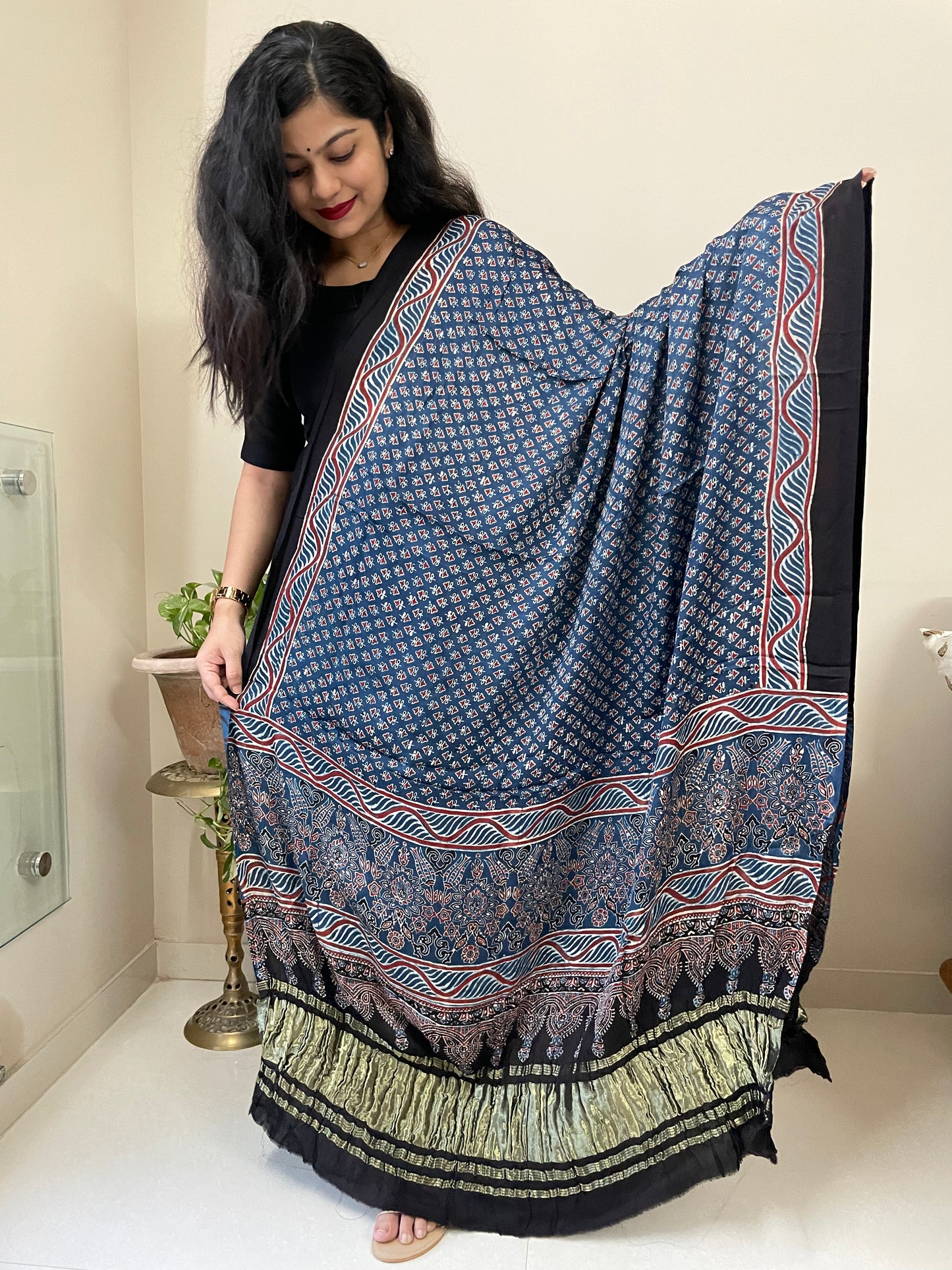 Ajrakh Modal Silk Dupatta