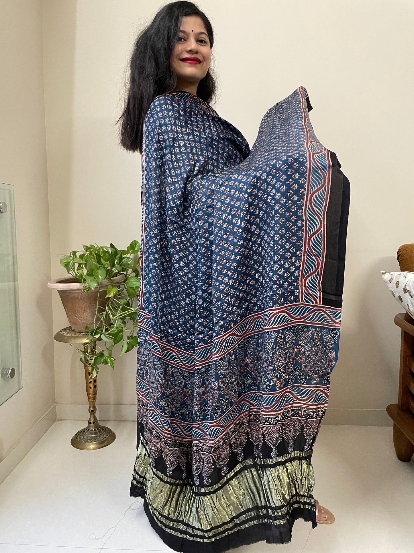 Ajrakh Modal Silk Dupatta